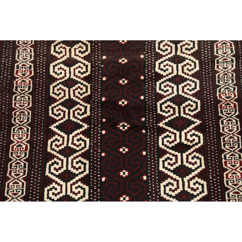 Geometric Persian Balouch Area Rug Handmade Traditional Wool Carpet - 2'9" x 3'9"