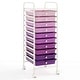 preview thumbnail 6 of 9, 10-Drawer Rolling Cart Utility Organizer with Wheels Purple