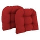preview thumbnail 45 of 70, 19-inch Twill U-shaped Chair Cushion (Set of 1, 2, or 4) - 19 x 19 Set of 2 - Ruby Red