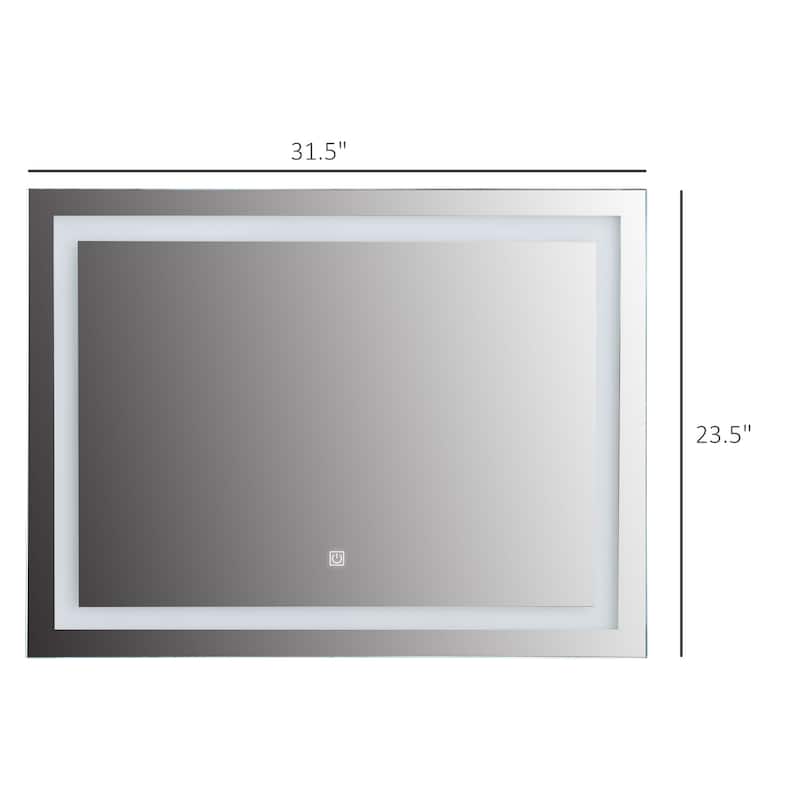 32" x 24" LED Illuminated Bathroom Mirror with Dimmable Memory Touch