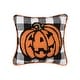 preview thumbnail 1 of 3, Jack-o -Lantern Check Pillow