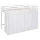 preview thumbnail 11 of 18, White Twin size Solid Wood Loft Bed with Drawer, Two Wardrobes and Mirror for Bedroom