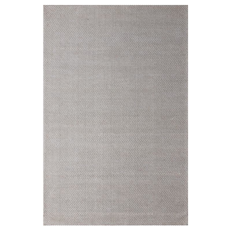 Sevita Beige Transitional Solid Wool Indoor Area Rug, 5' x 7'9" - 7'9" x 9'9"