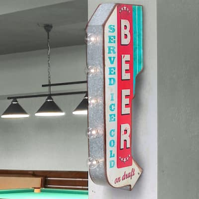 'Beer on Draft' Double Sided LED Marquee Arrow Sign