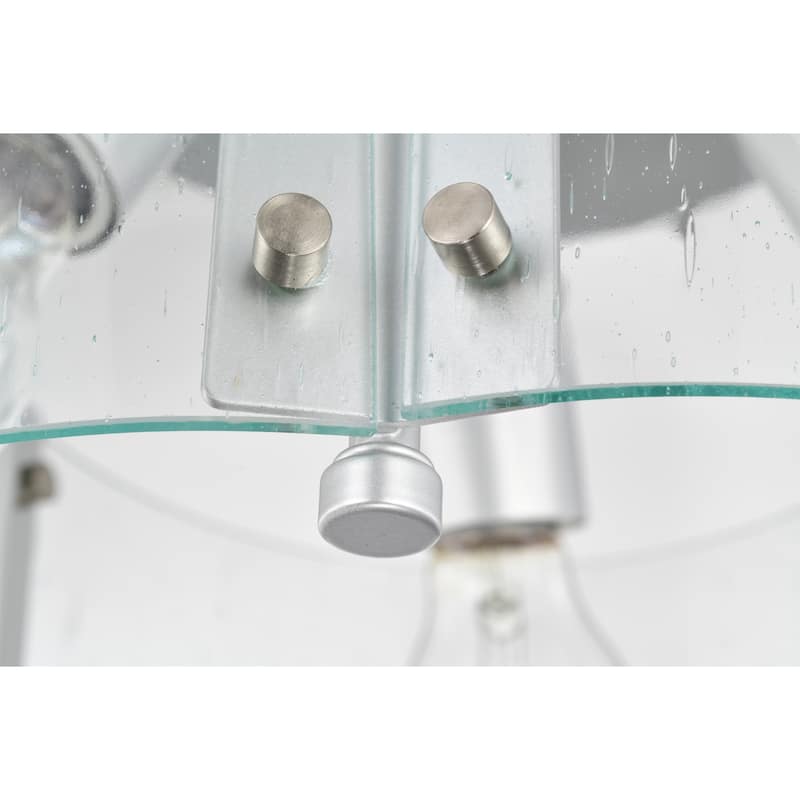 Fortuna Semi Flush Mount Ceiling Light Satin Silver and Seeded Glass Finish 3-Light - N/A