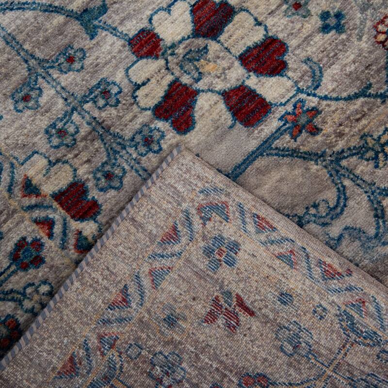 Alora Decor Sawyer Grey/Blue Tribal Wool Area Rug