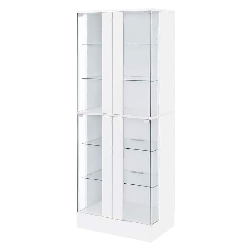 Cabra Contemporary 4-door LED Curio Display Cabinet