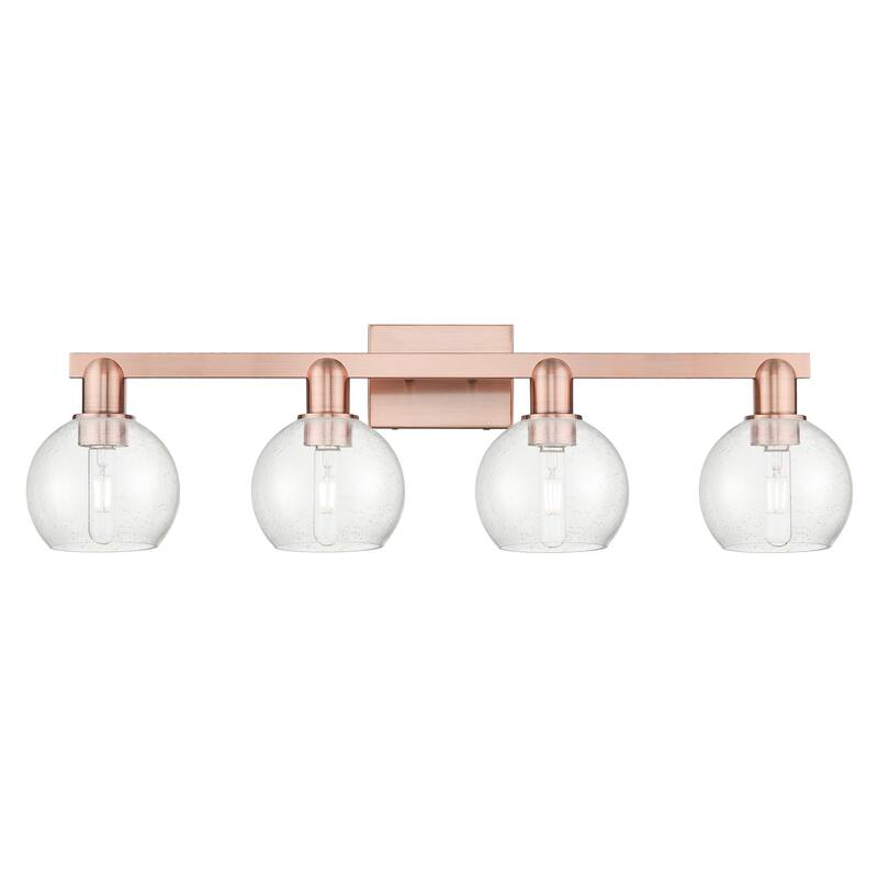 Innovations Lighting Endless Possibilities Arcadia - Athens - 4 Light 33" Bath Vanity Light - Antique Copper/Seedy