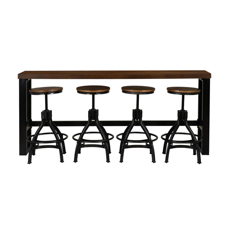 Caverly 5-Piece Adjustable Sofa Bar and Stool Set