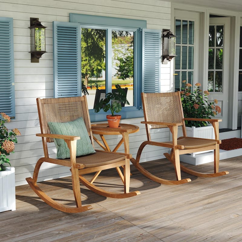 2 Pieces Acacia Wood Comfortable Patio Bistro Set
