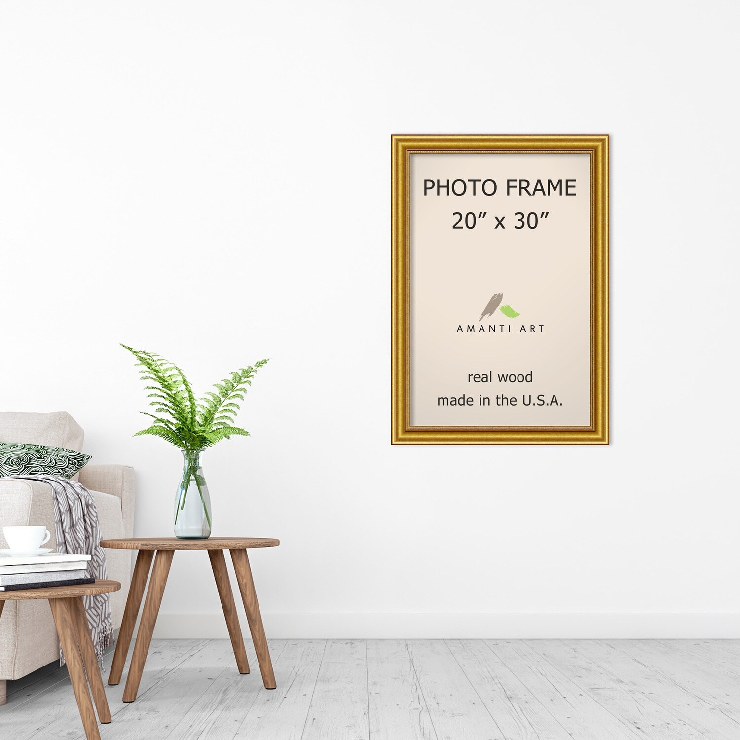 24x30 Frame Gold Bamboo Solid Wood Picture Frame with UV Acrylic, Foam  Board Backing & Hanging Hardware Included - Bed Bath & Beyond - 38593090