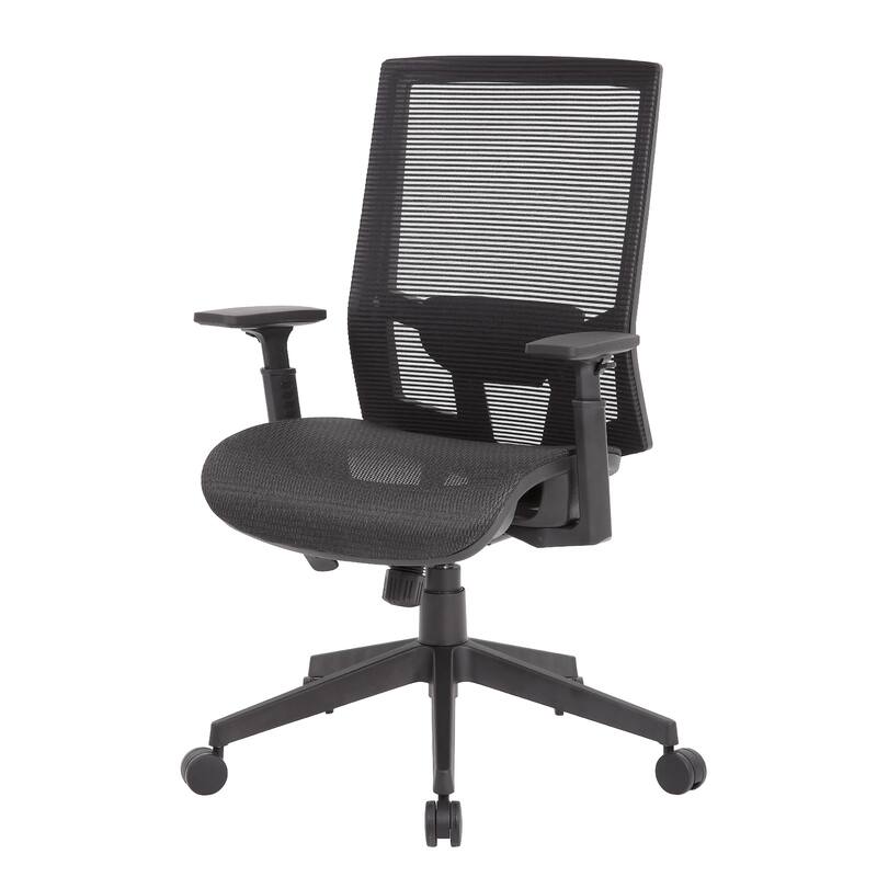 Swivel Task Chair, Black Mesh, Foam, Commercial Rated Synchro-Tilt