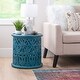 preview thumbnail 8 of 8, Jamey Boho Round Side End Table Blue