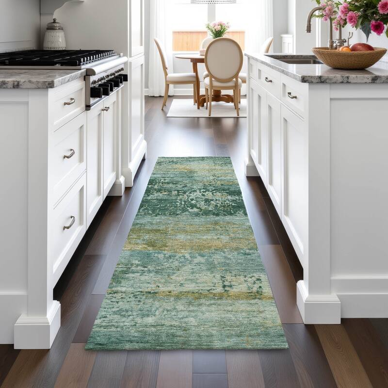 Machine Washable Indoor/Outdoor Contemporary Chantille Rug