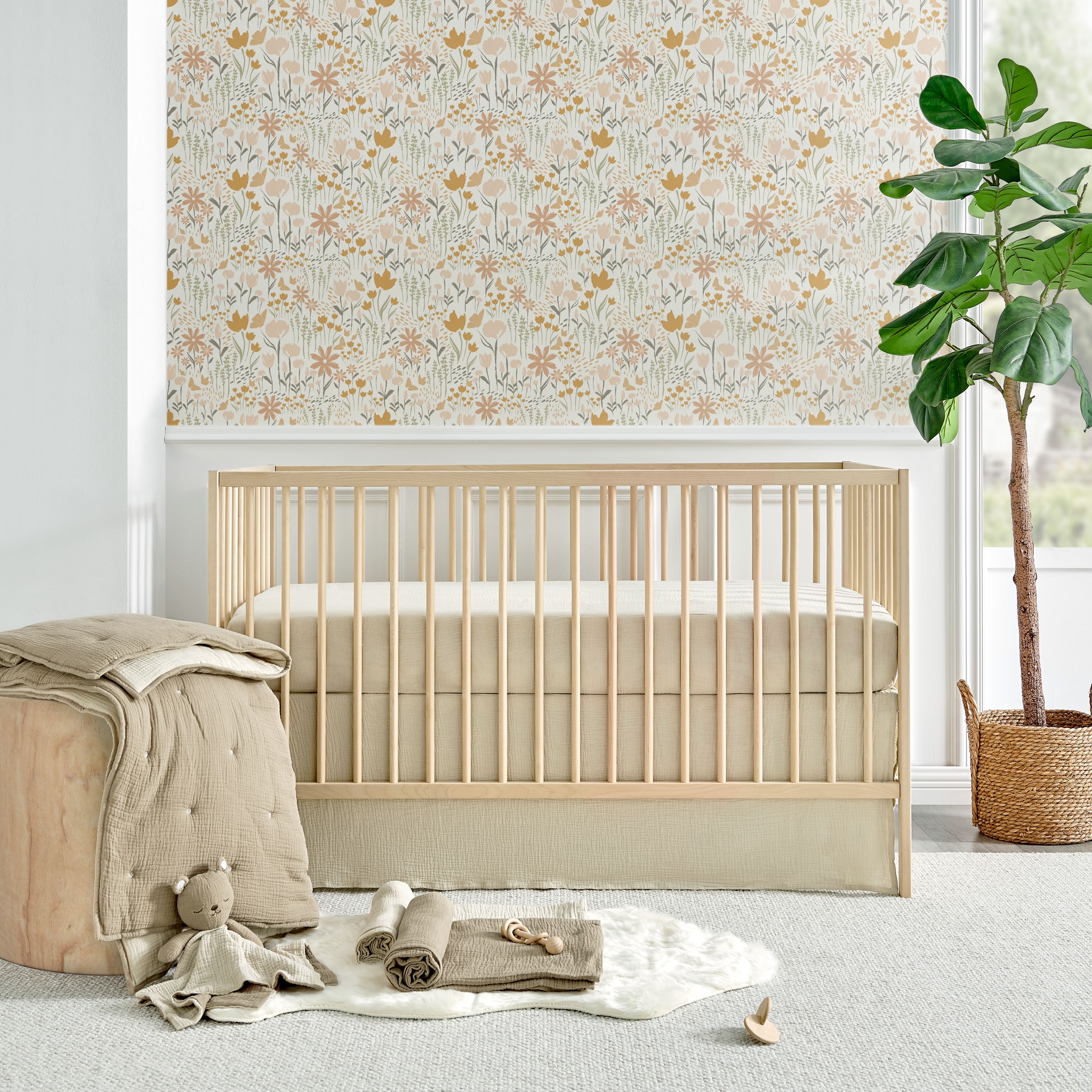 Cloud Muslin Cocoa/Beige 5pc Bedding Set - Levtex Baby