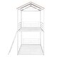 preview thumbnail 9 of 11, Twin Over Twin Child Safe Design Bunk Bed, House Metal Bunk Bed with Roof and Ladder, White