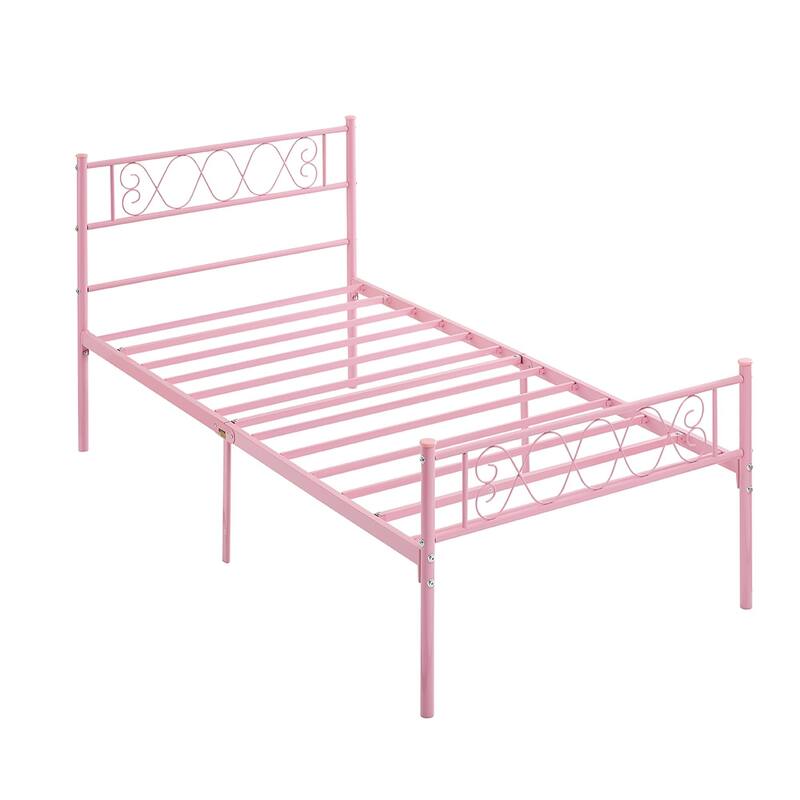 Bed Frame with Headboard and Footboard for Girls and Boys