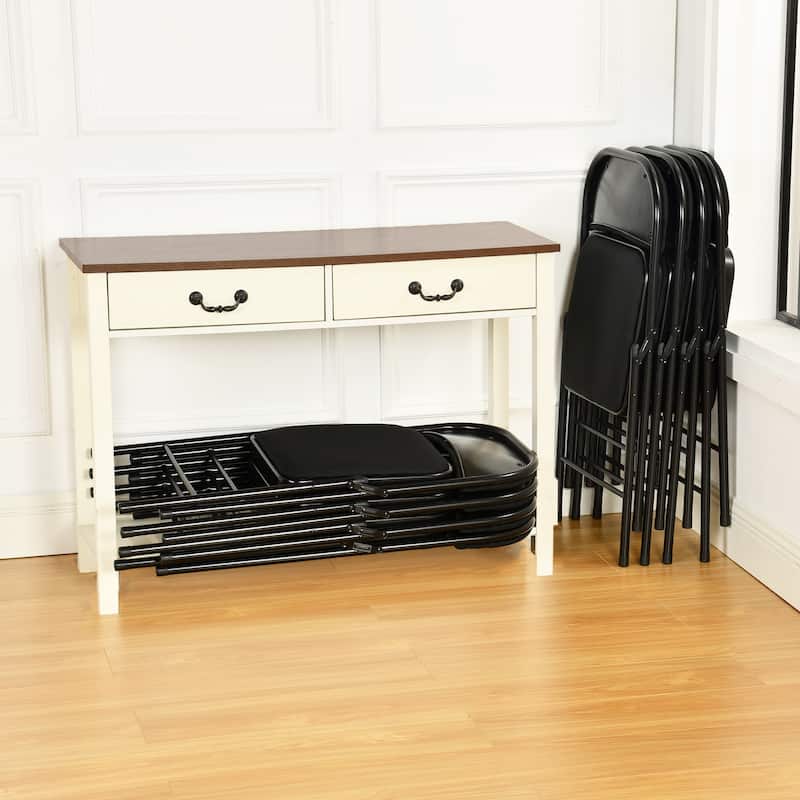 Homy Casa 4PK Folding Chair Set-Portable, Cushioned, and Space-Saving