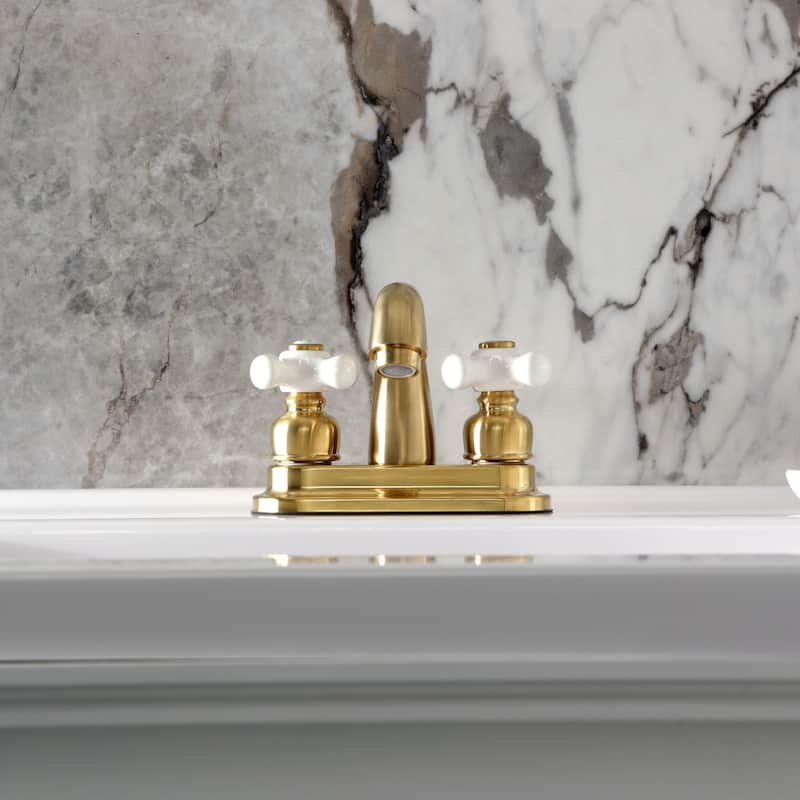 Restoration Two-Handle 3-Hole Deck Mount 4 in. Centerset Bathroom Faucet