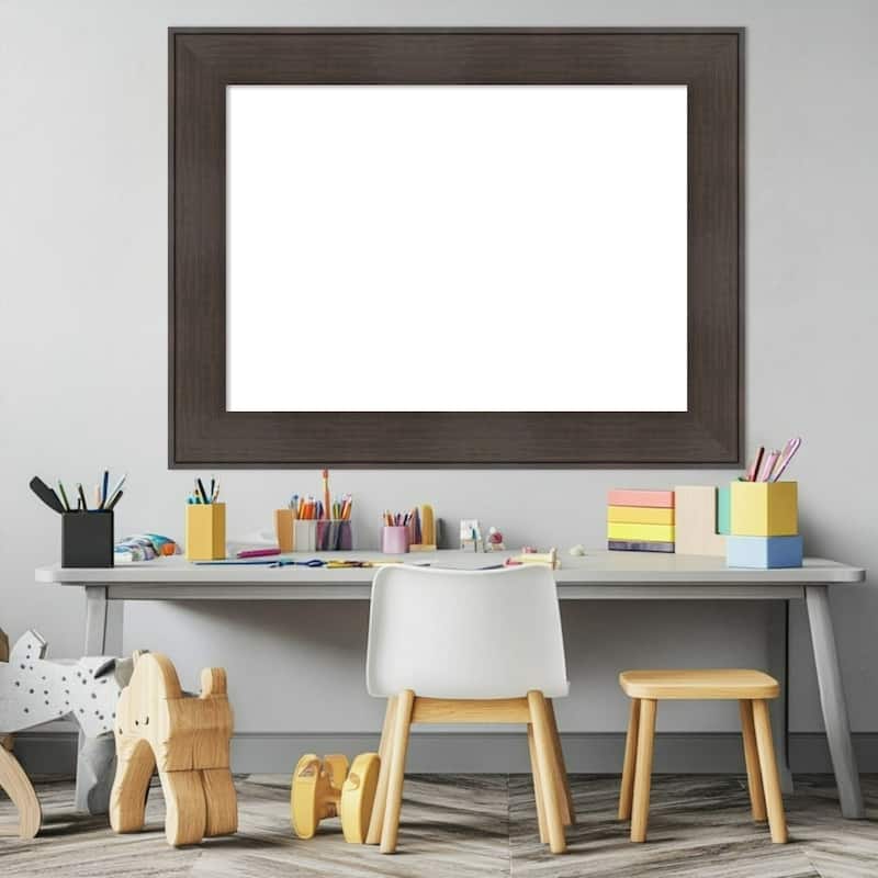Amanti Art William Rustic Woodgrain Framed Dry Erase Magnetic Board