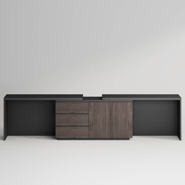 Super Large Modern Home Office Expandable Desk with Drawer Dresser for ...