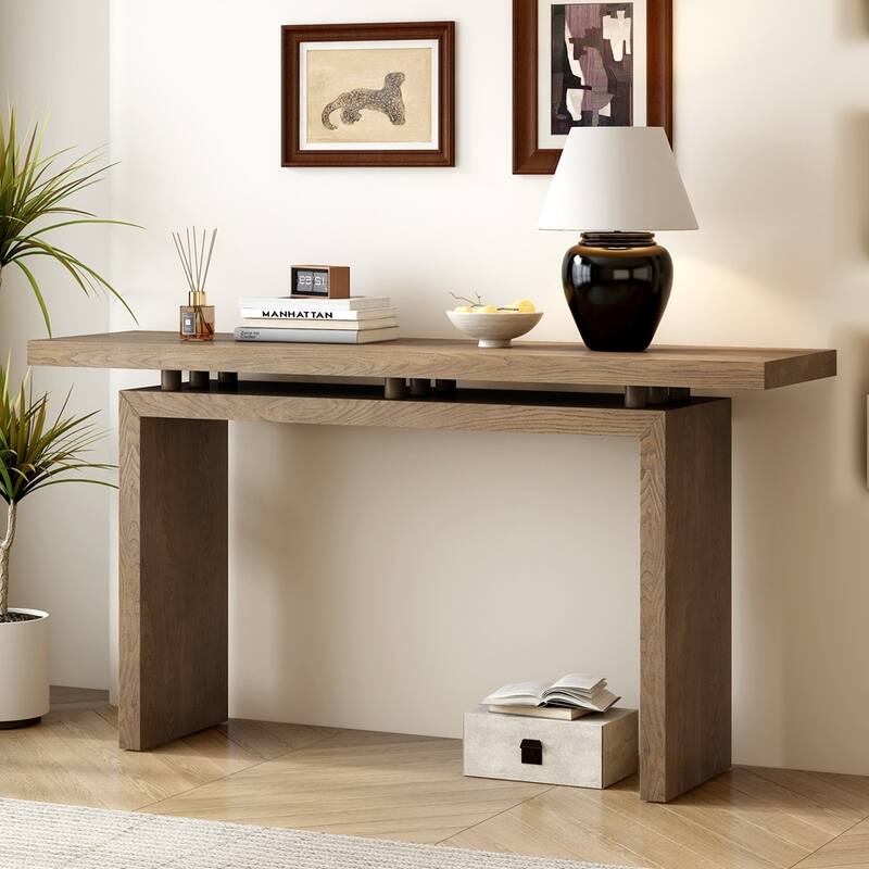 Modern Uniquely Featuring Clever Tabletop Design Console Table - Natural