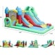 preview thumbnail 5 of 6, Kinbor Bounce House Inflatable Water Slide w/ Jumping Area, Climbing Wall Blower Basketball Rim Water Cannon Splash Pool Tunnel