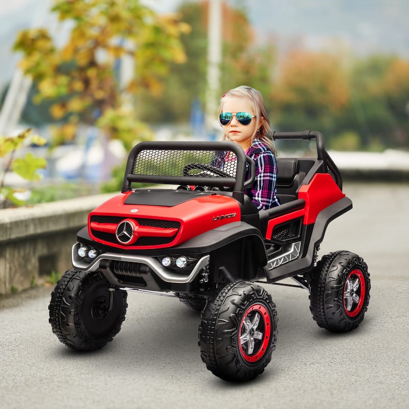 Aosom 12V Battery Powered Licensed Mercedes-Benz Ride on Truck - Red