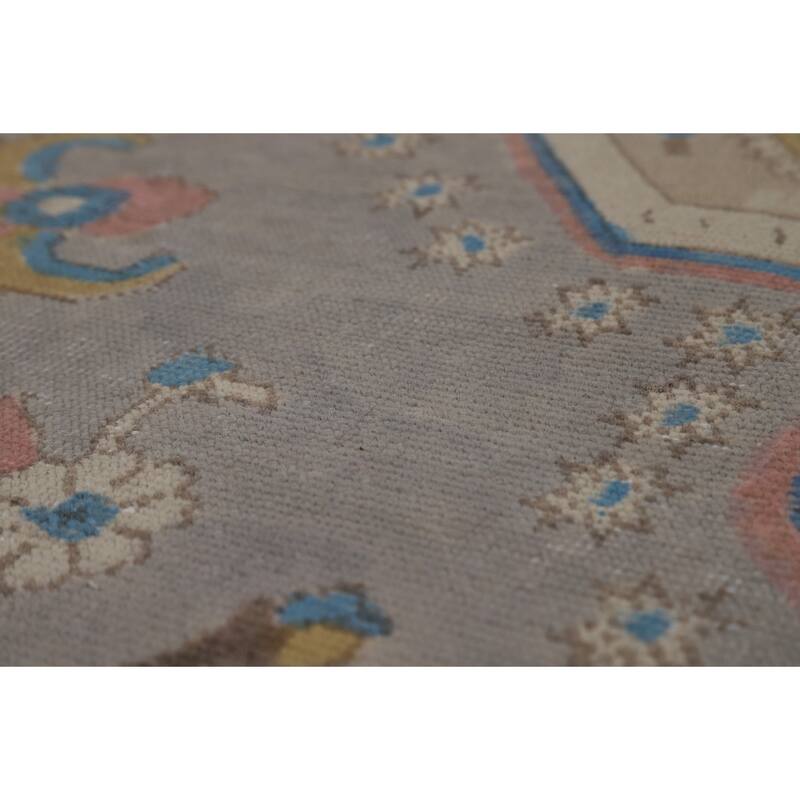 Gray Geometric Tabriz Persian Area Rug Handmade Wool Carpet - 9'8"x 13'1"