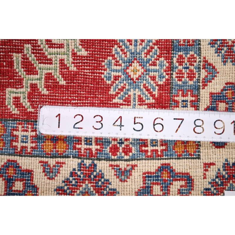 Red Kazak Oriental Accent Rug Handmade Wool Carpet - 3'2" x 5'6"