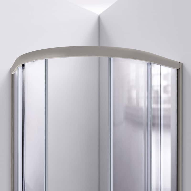 DreamLine Prime 33 in. x 33 in. x 76 3/4 in. H Shower Enclosure, Shower Base and Acrylic Backwall Kit
