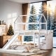 preview thumbnail 1 of 17, Elegant Style Twin Over Twin House Bunk Bed with Two Drawers and Slide, Maximized Space Saving, Friendly Design, White