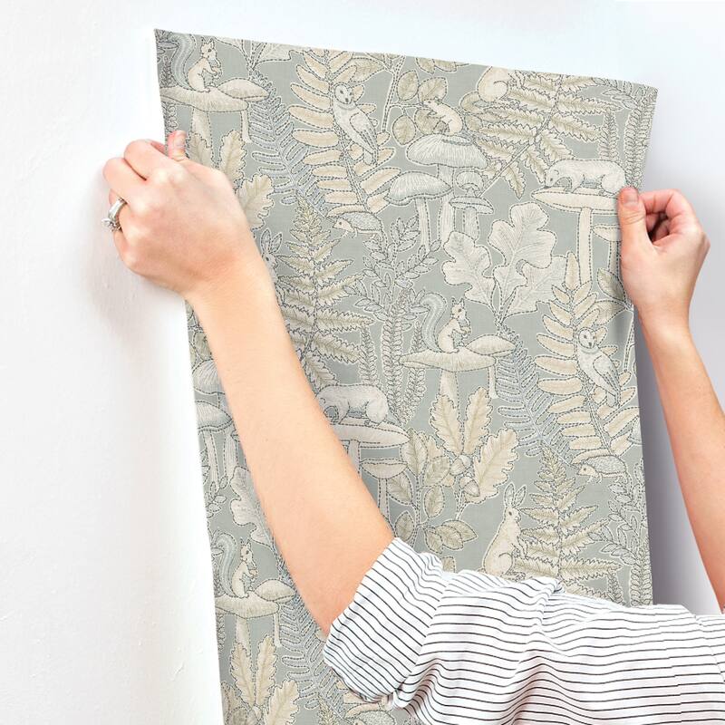 Chesapeake Holt Seafoam Woodland Wallpaper