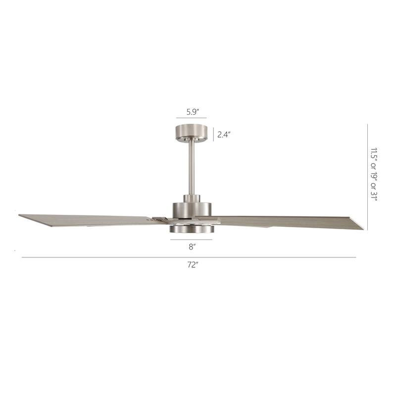 GetLedel 72" Large Modern LED Ceiling Fan with Remote Control and Light Kit