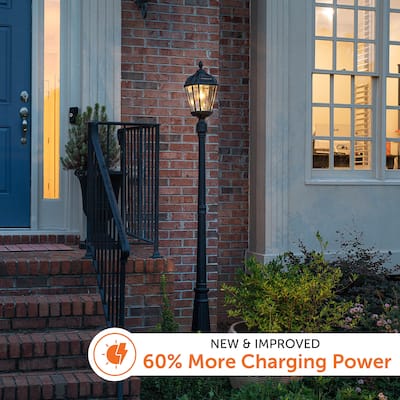 Gama Sonic 87 in. Royal Bulb Solar Warm White LED Lamp Post Light Set