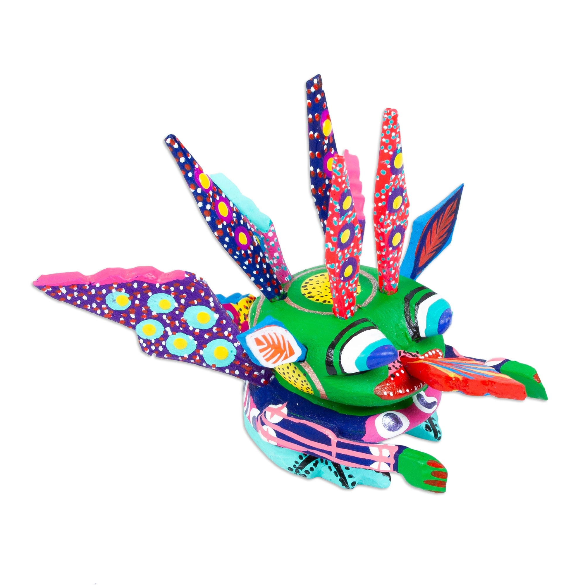 Novica Handmade Crazy Martian Wood Alebrije Figurine