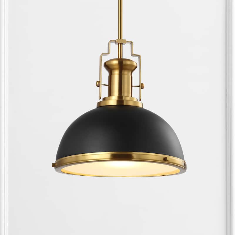 Deere Adjustable Iron/Glass Vintage LED Dome Pendant, by JONATHAN Y