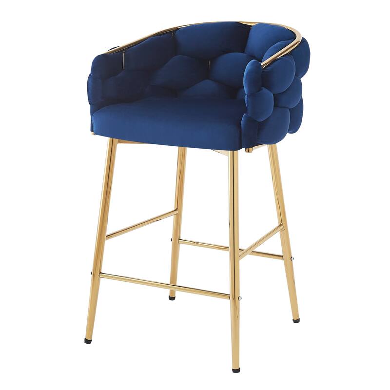 Christopher Knight Home - Harper Modern Velvet 28-Inch Counter Stools with Gold Brass Frame (Set of 2)