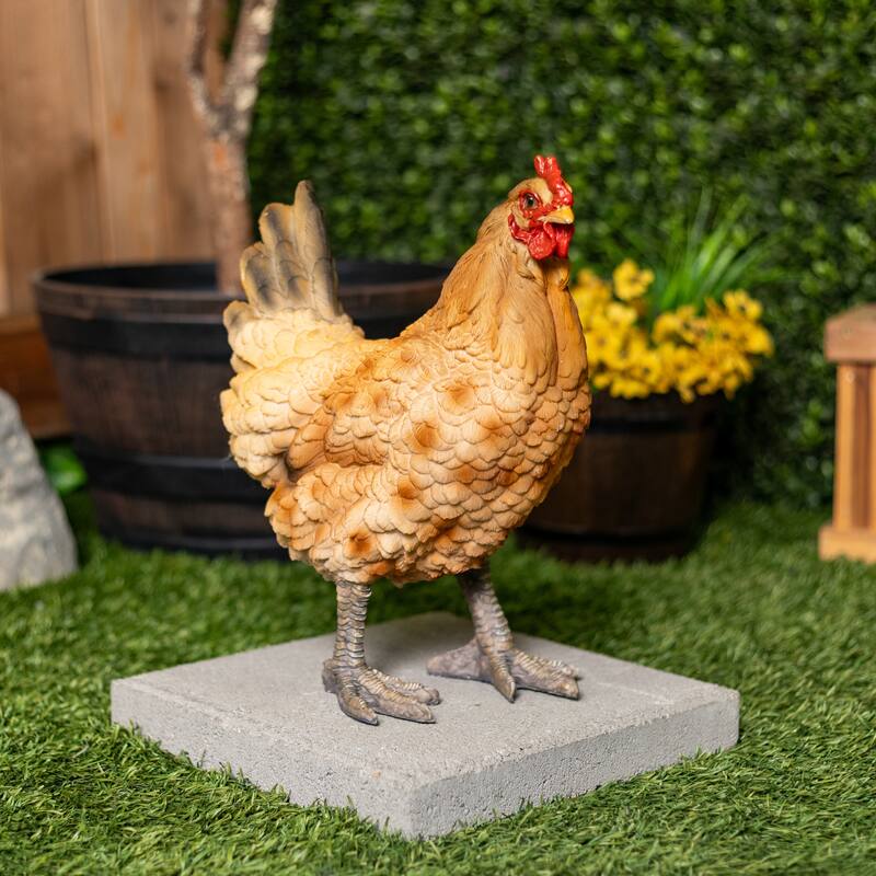 Magnesium Oxide Standing Orange Hen Statuary