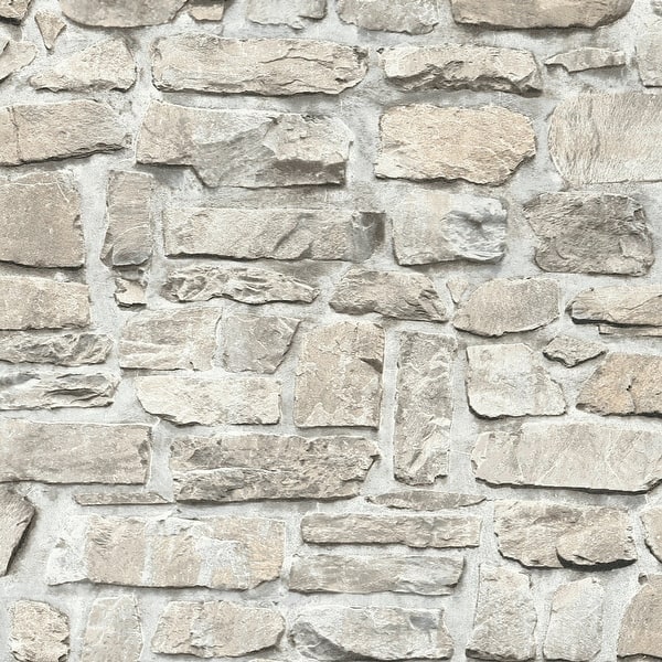 slide 2 of 9, Galerie Wallcoverings Bricks and More Collection Stone Symphony Motif Matte Finish Vinyl on Non-woven Wallpaper Roll 33-feet long x 21-inches wide - Grey