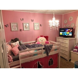 Roxy Twin Junior Loft Solid Wood Bed with Playhouse Tent