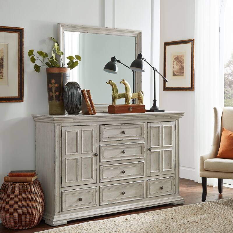 Liberty Furniture Big Valley Panel Bed, Dresser, Mirror, Chest, and Nightstand- California King, King or Queen