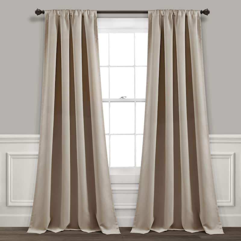 Lush Decor Insulated Rod Pocket Blackout Window Curtain Panel Pair - Neutral - 84 Inches