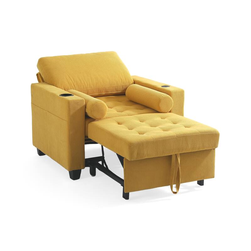 3-in-1 Pull-Out Sleeper Chair Bed Convertible Adjustable Lounge