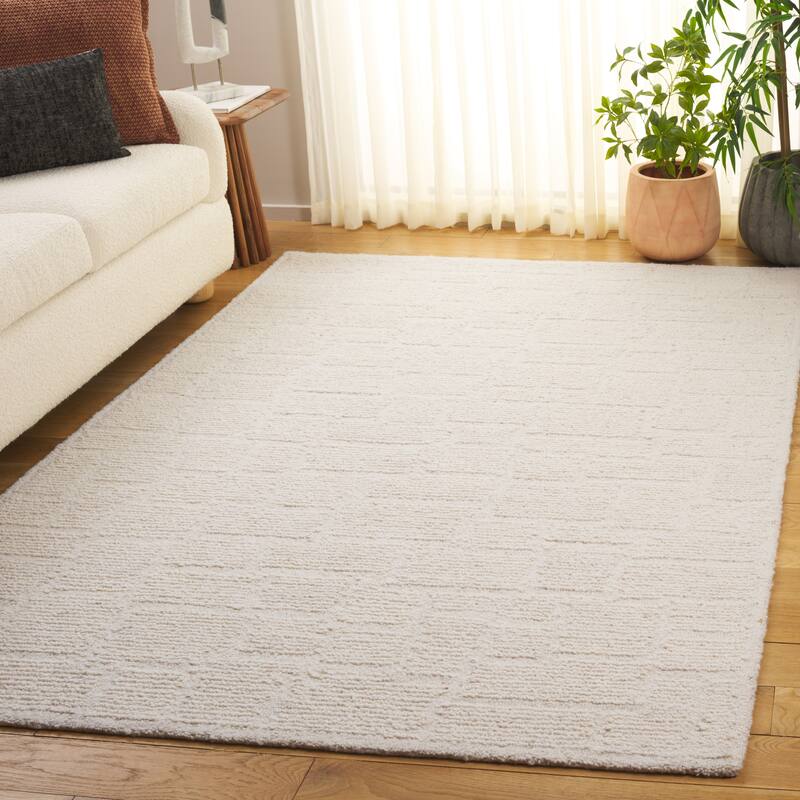 SAFAVIEH Handmade Harvest Damilja Wool Rug - Ivory - 5' x 8'