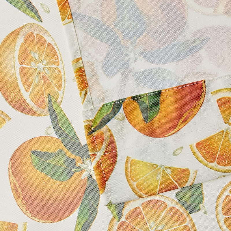 Violet Linen European Fruits Flowers, Oranges, 3pc Set 60"x 18" Valance, 30" x 36" Tiers, Decorative Window Kitchen Curtain Set