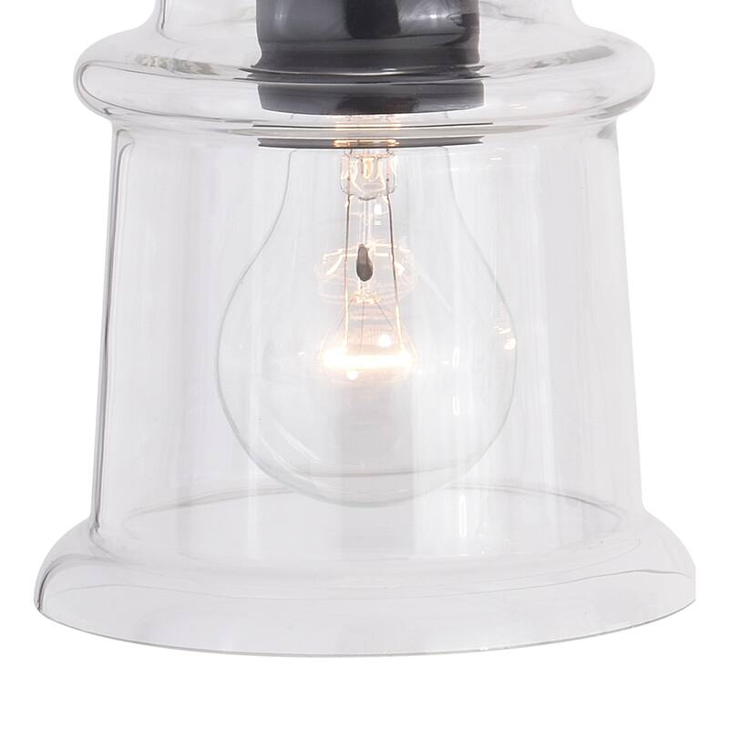 Toledo Black Industrial Farmhouse Clear Glass Vanity Fixture