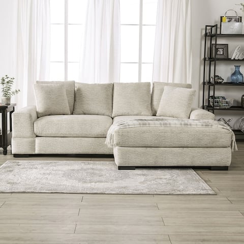 Furniture of America Kasse Farmhouse Reversible Chaise Sectional