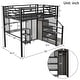 preview thumbnail 4 of 30, Full Size Metal Loft Bed with Storage Wardrobe, Staircase & Desk