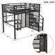 preview thumbnail 20 of 30, Full Size Metal Loft Bed with Wardrobe, Desk, and Storage Shelves